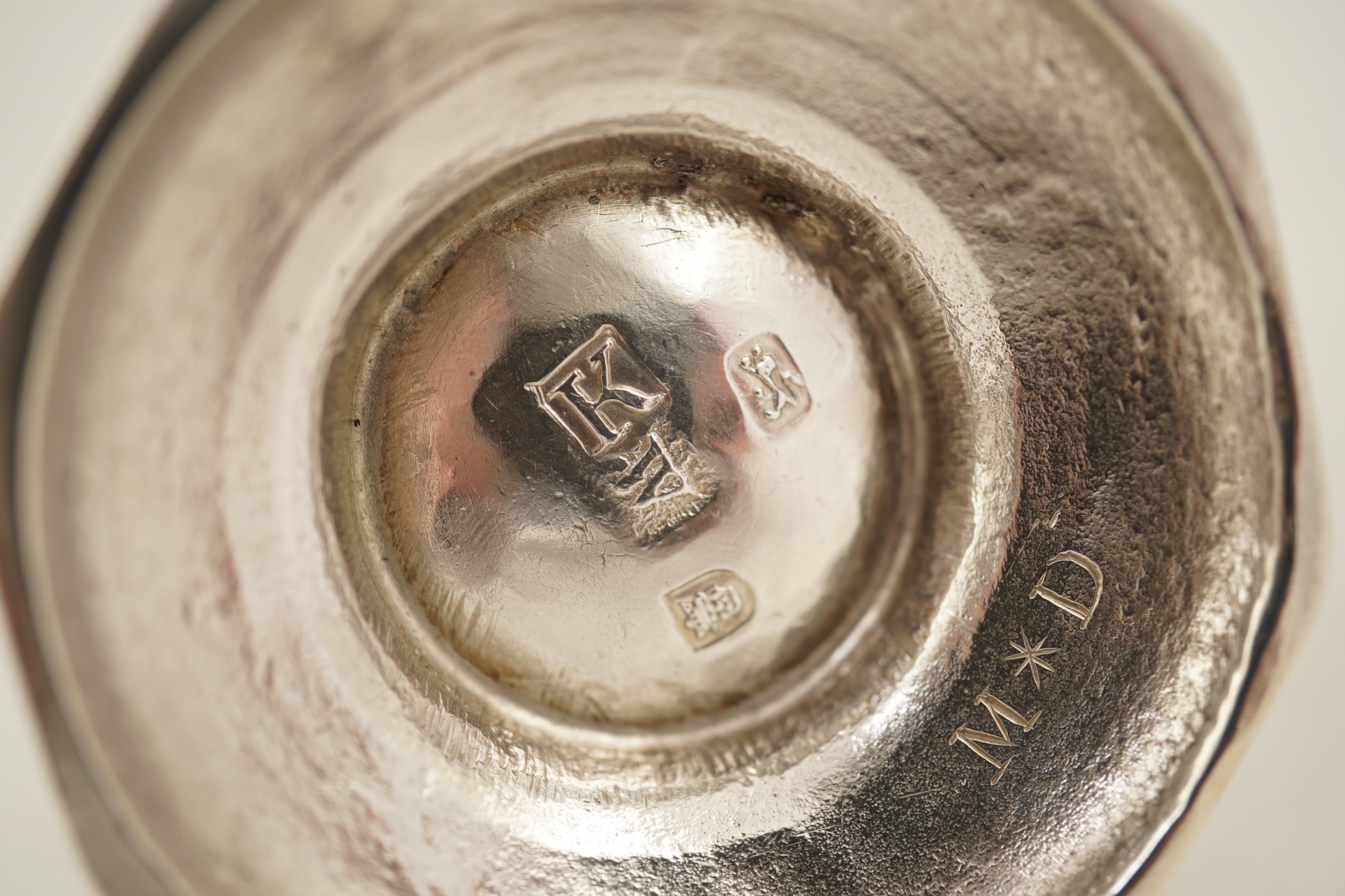 A late George I silver octagonal sugar caster, maker's mark overstruck by the date letter, with engraved armorial, London, 1725, 14.6cm, 4.6oz.